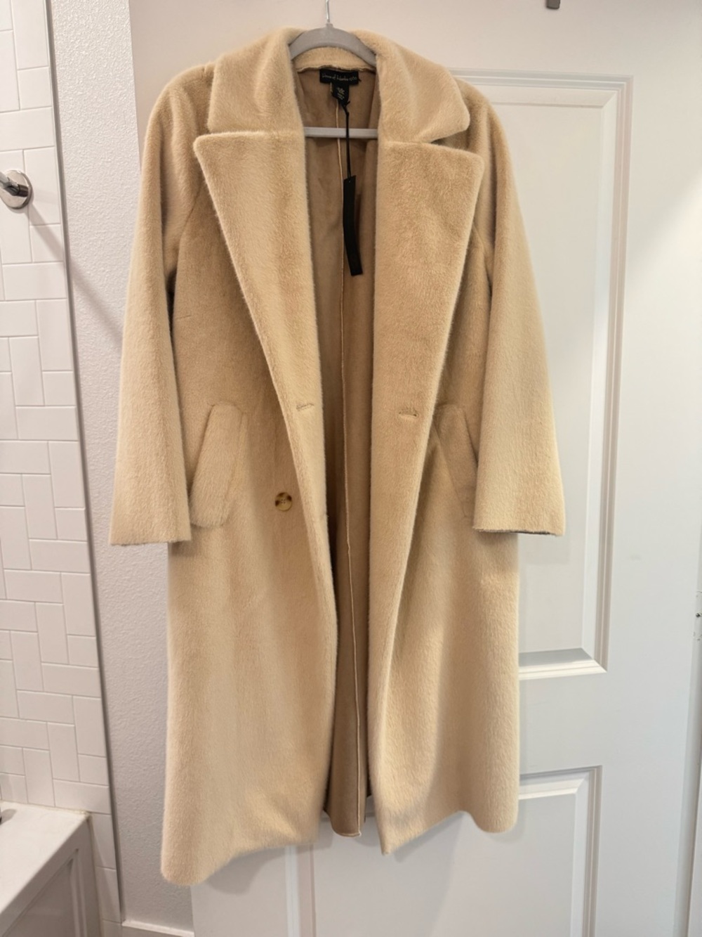 House of Harlow 1960 Women's Beige Faux Fur/Suede Jacket Size M